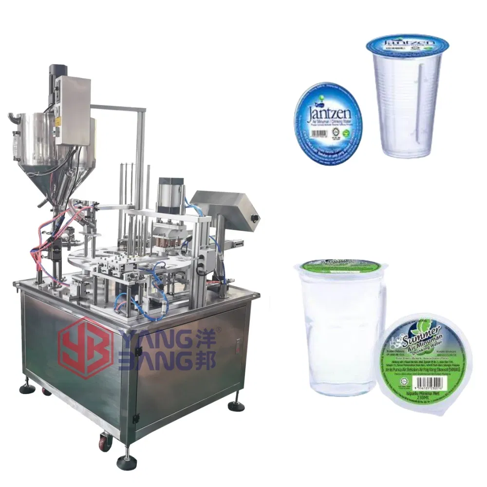 2 Heads Filling Automatic Yogurt Pudding Ice Cream Water Jelly Cup Filling Sealing Machine Yogurt Packaging Machine