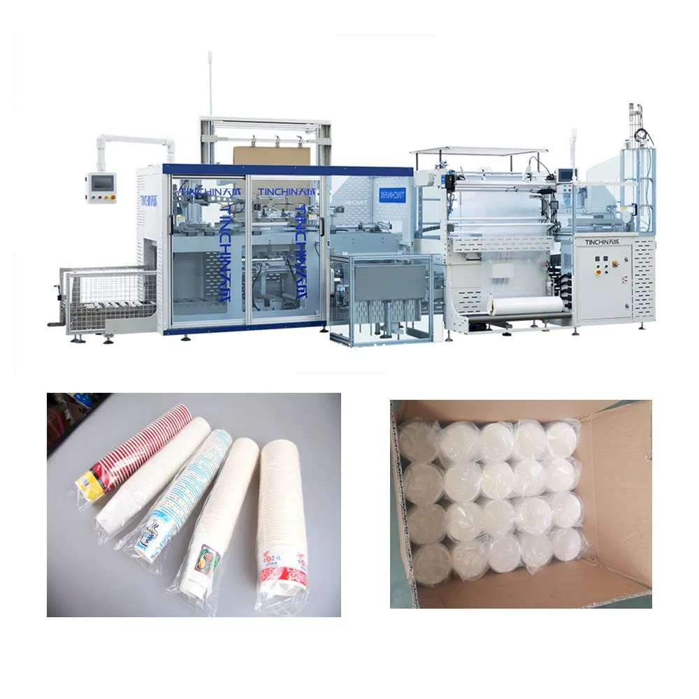 Customized Solution Fully Automatic Paper Cup Packing Line of Packing Machine Case Erector Carton Tape Sealing Machine