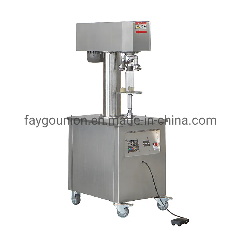Factory Price Automatic Plastic Pet Cup Soda Beverage Water Bottle Sealer Metal Tuna Tin Can Sealing Machine Canning Packing Capping Labeling Machine for Sale