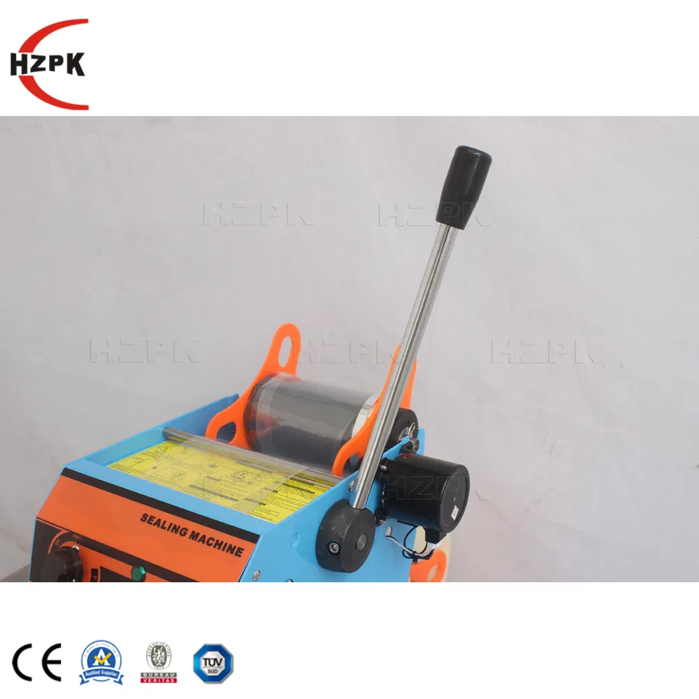 Hzpk Hot Sale Bubble Tea Cup Sealer Machine Heat Sealing Semi Automatic